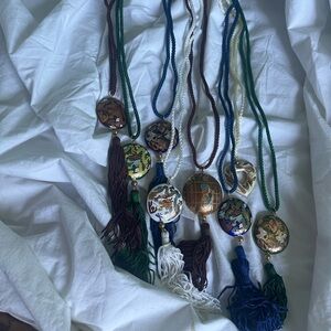 Vintage Japanese silken tassel  necklaces from the 1980s mint condition
